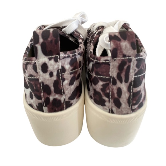 Aqua Piper Animal Leopard Print Leopard Platform Sneakers Round Toe Fabr… - Picture 6 of 6
